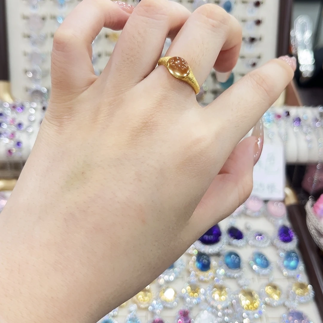 烟晶银S925镶嵌戒指