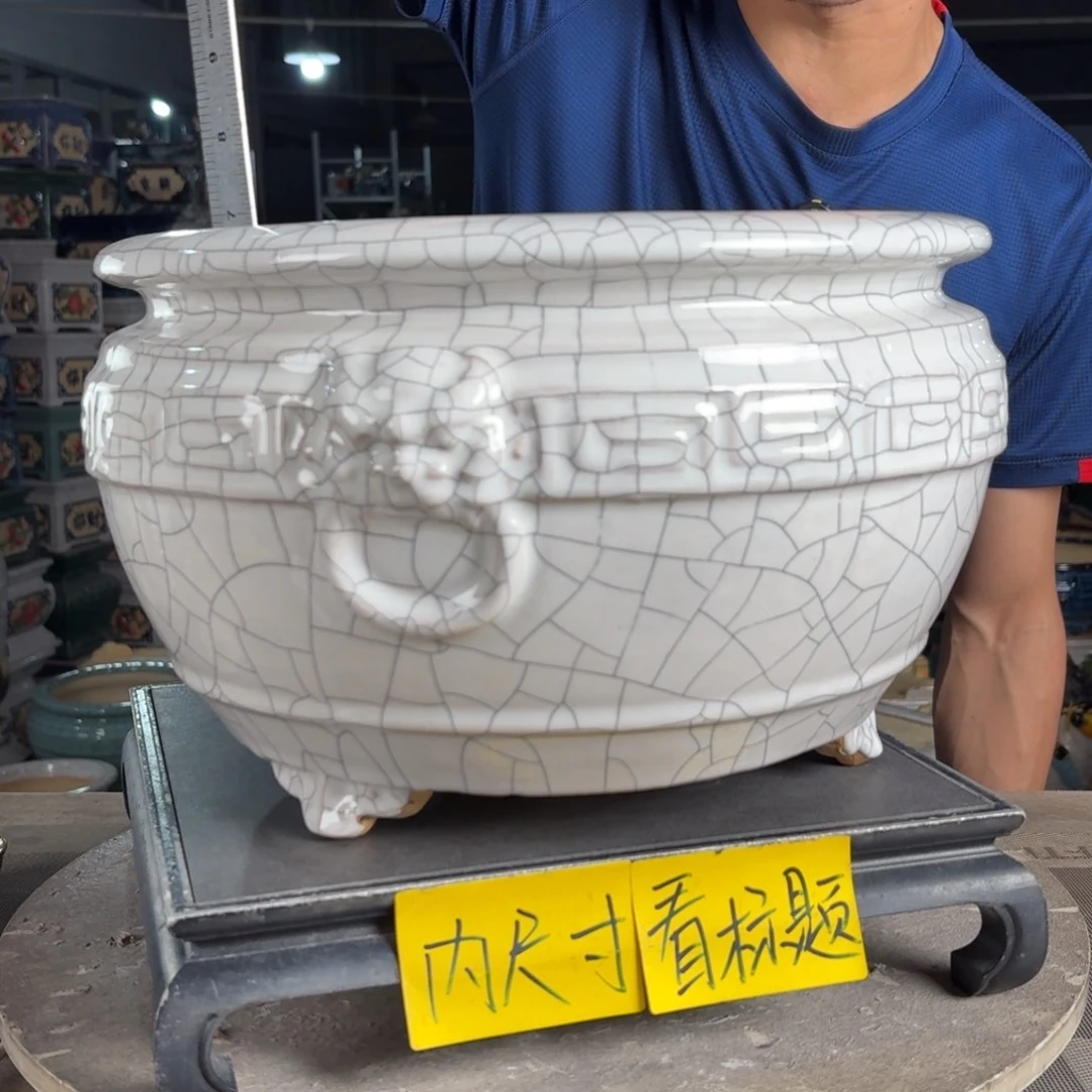 一风堂石湾花盆 内26*18高温裂微瑕
