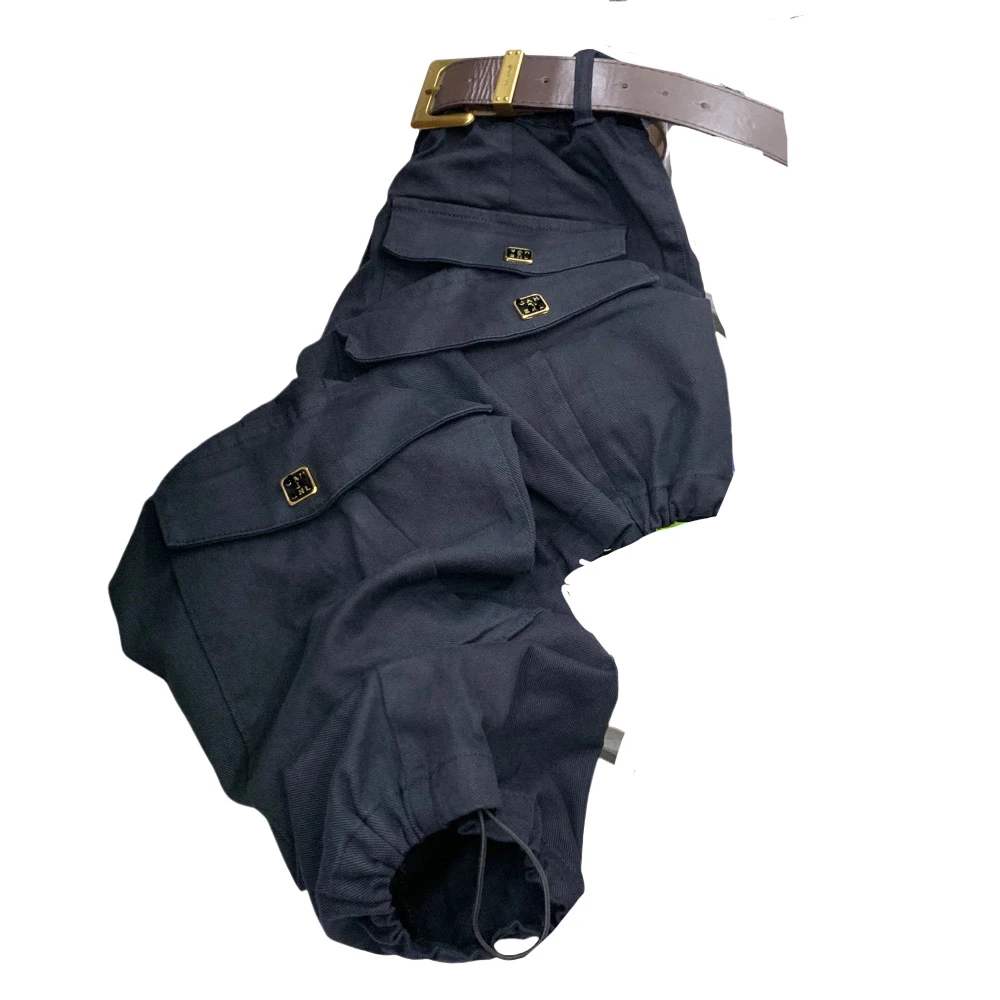 T99002秋季新款女式复古工装休闲九分束脚牛仔裤（带腰带样式随机）