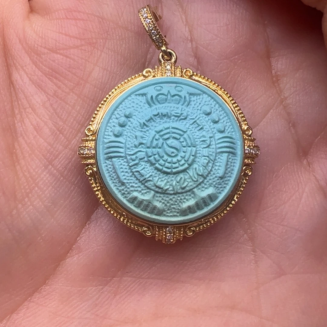 绿松石18K金镶嵌配件配件