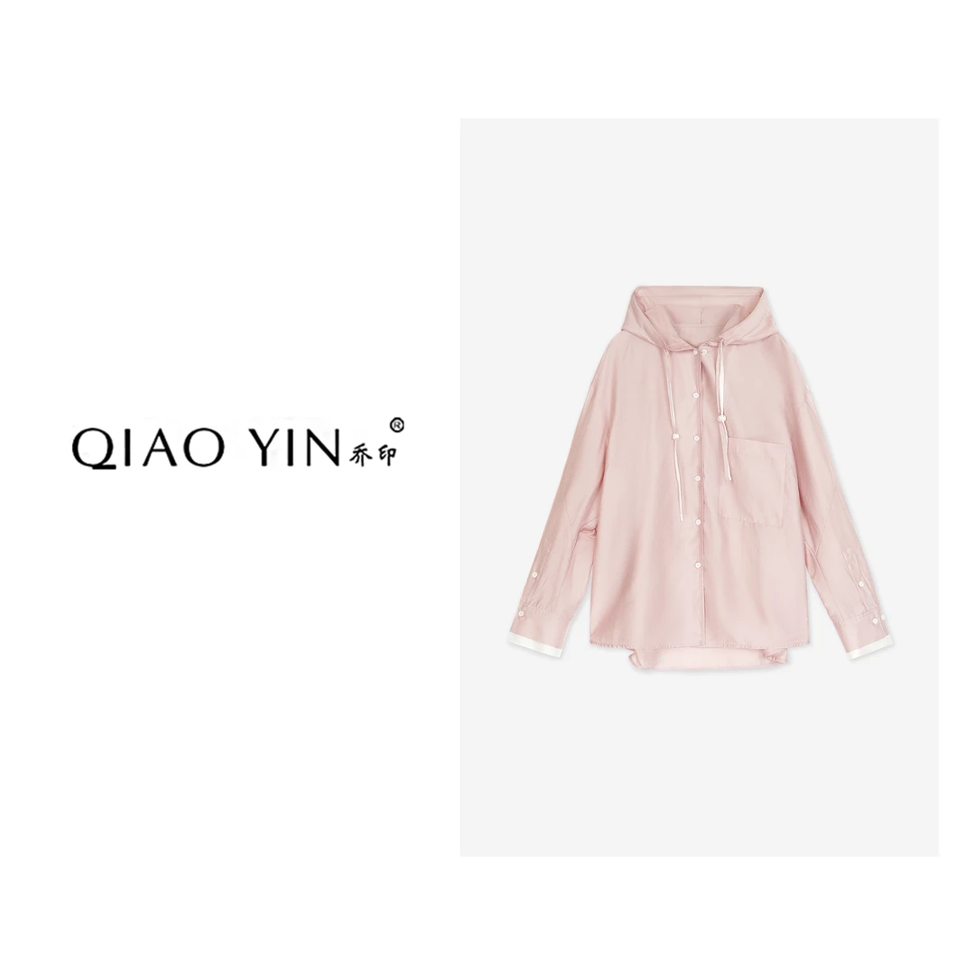 QIAO YIN“衬衫”衬衣长袖时尚休闲春夏季简约QY26884
