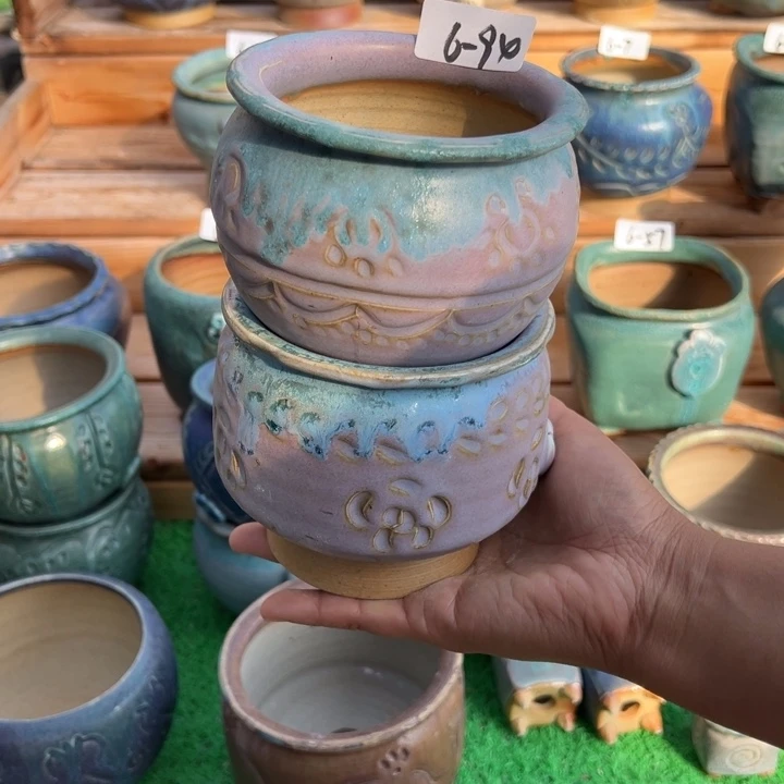 陶瓷城*6-94花盆2个小鹿园艺