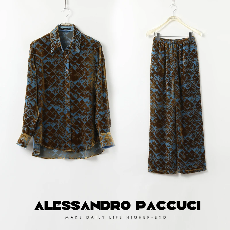 【孤品特价不退换】洛哥42018HC/42025KC【黑标/映金山】蚕丝衬衫长裤