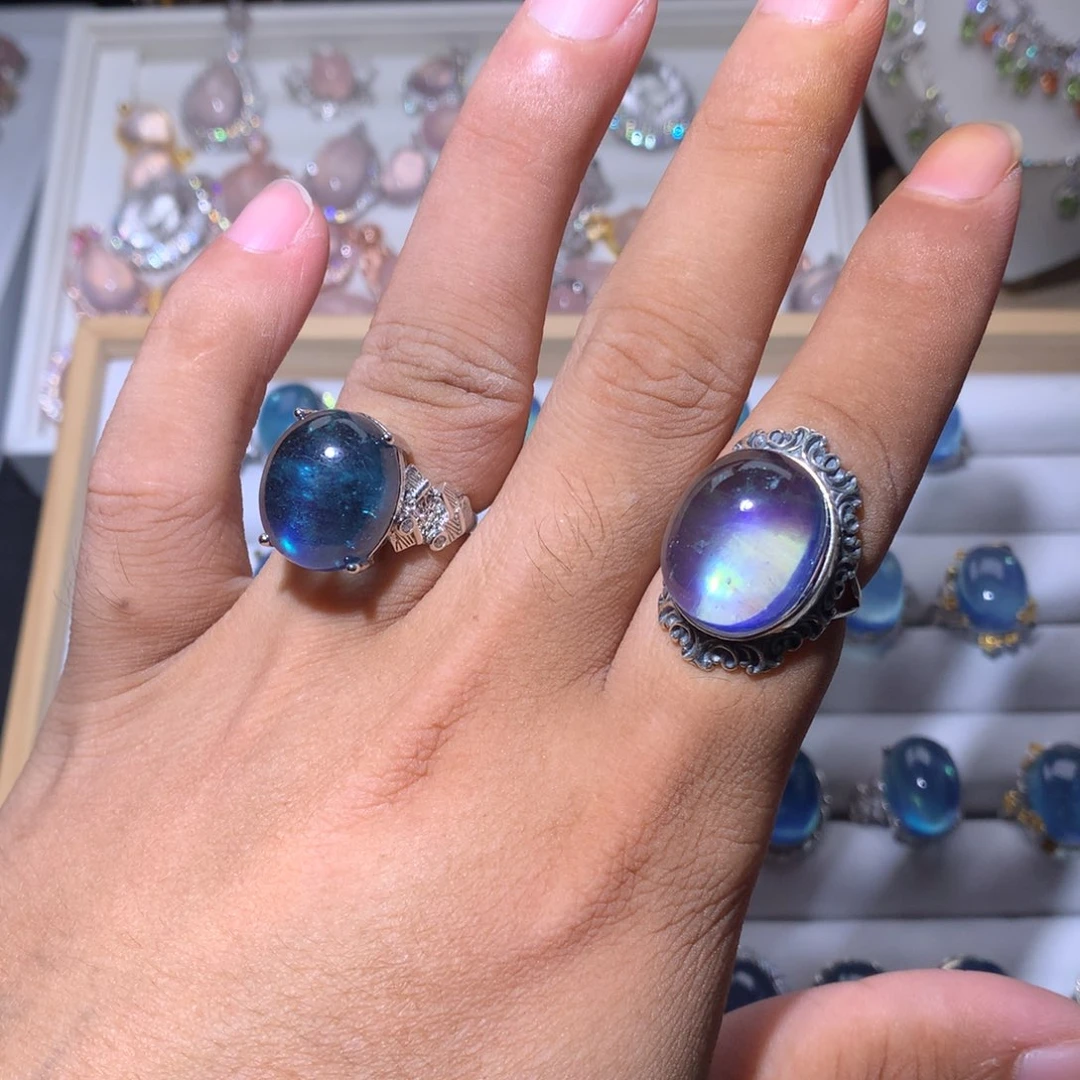 黄晶戒指银S925镶嵌不****事戒指