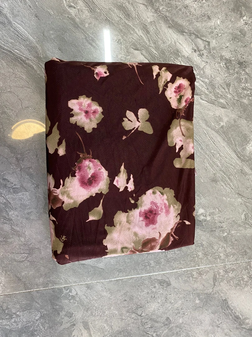 夏季新款针织凉感冰麻面料柔软顺垂四面高弹韵染玫瑰花Q1113