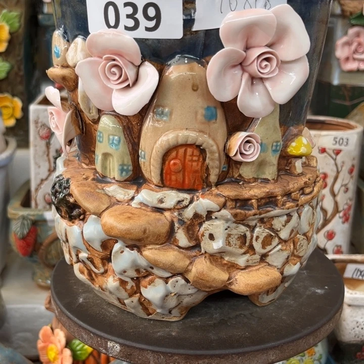 紫砂花盆粗陶材质多肉花盆