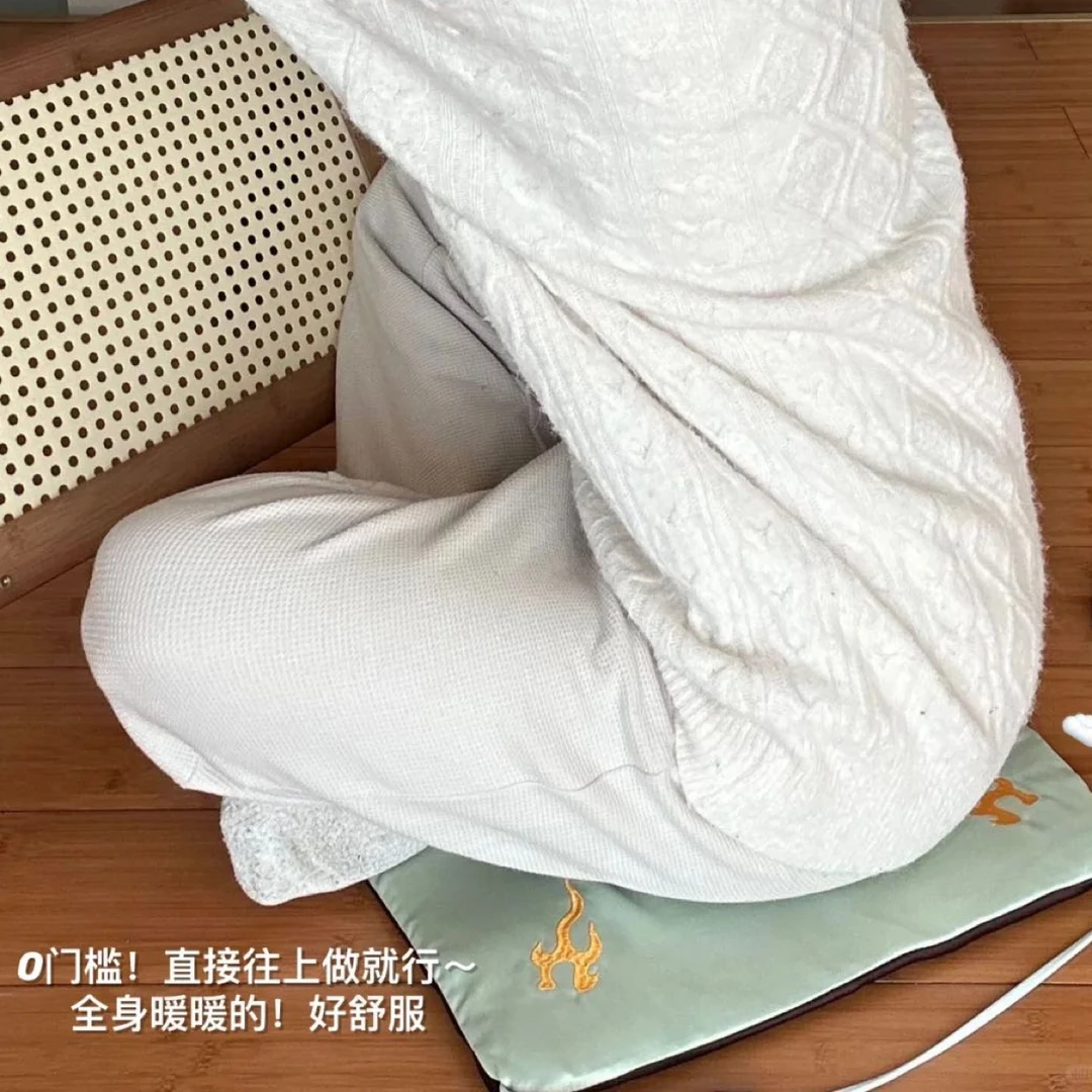 坐着就全身热乎的红花艾灸加热坐垫