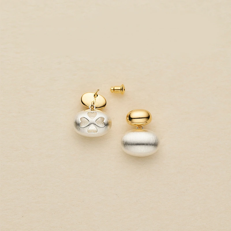 铜合金无非金属耳饰 日韩ins风金属拉丝耳饰