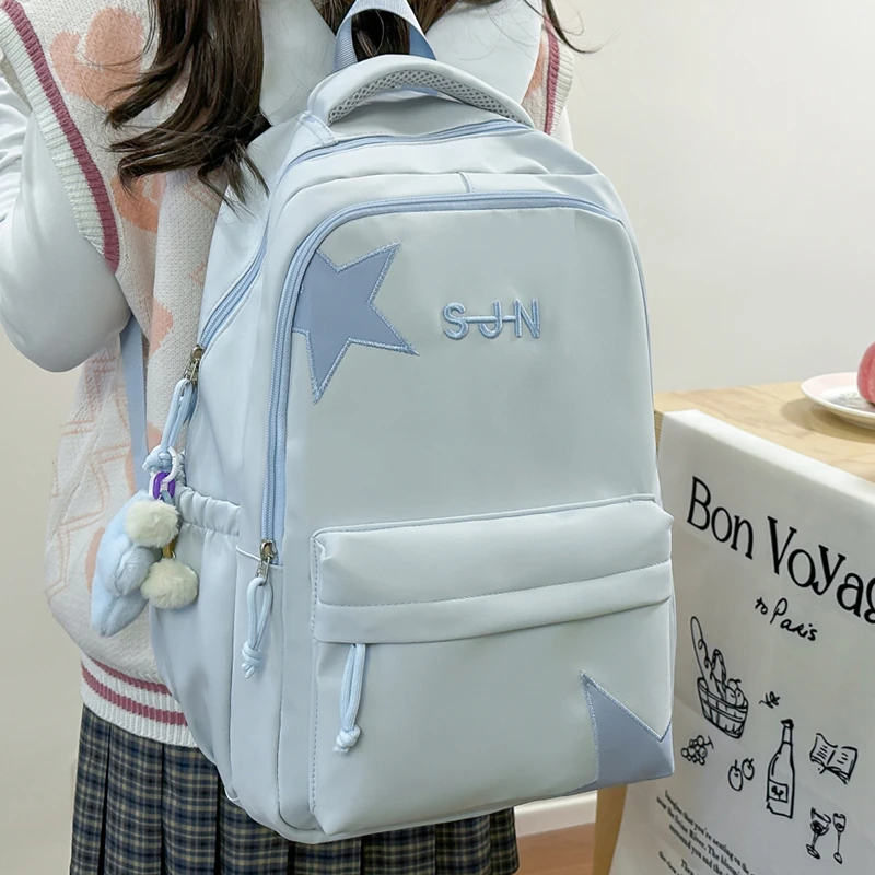 双肩包大容量旅行背包女生简约女休闲日系初中生高中大学生书包女