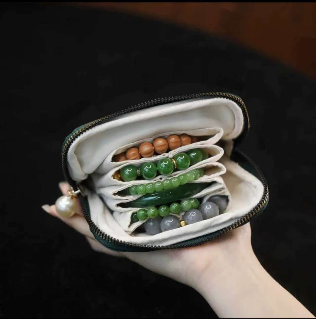 首饰袋 高级感水晶珠宝首饰收纳袋便携式防氧化大容量首饰收纳包