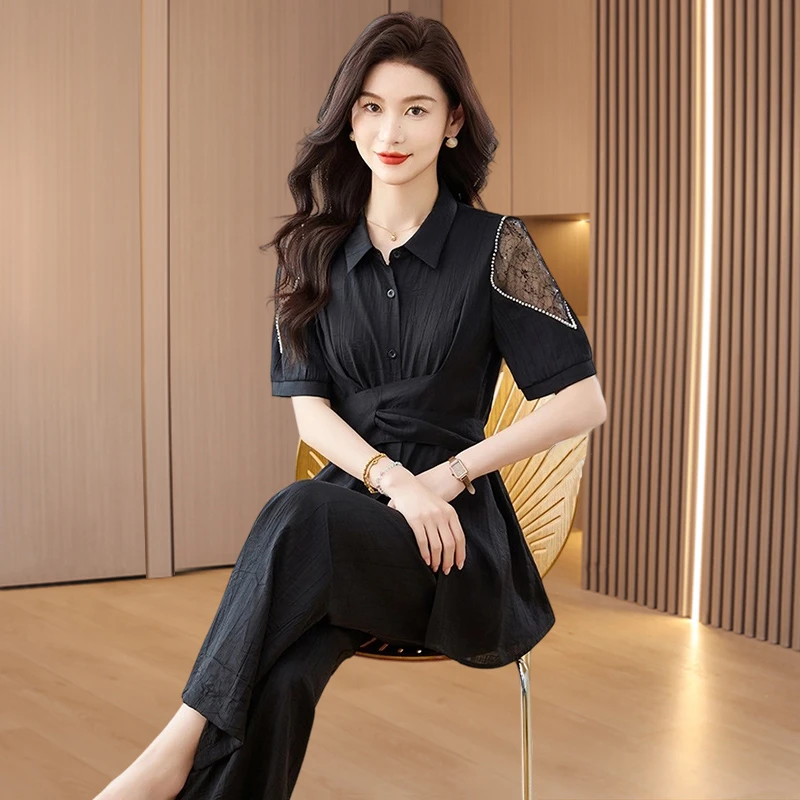 休闲时尚职业套装女2025新款高级感超火减龄两件套初夏穿搭一整套