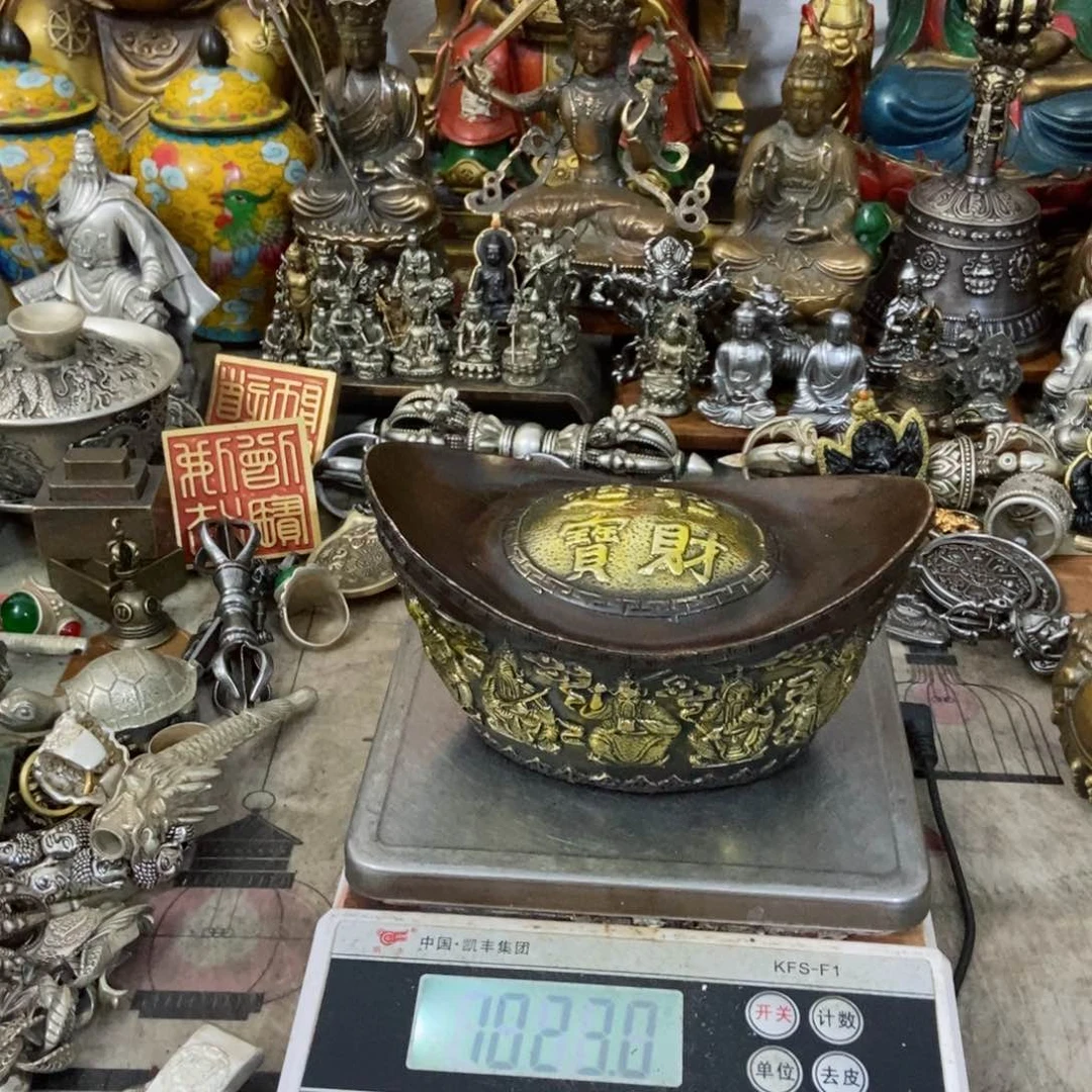 老杨风筒摆件老杨黄铜。