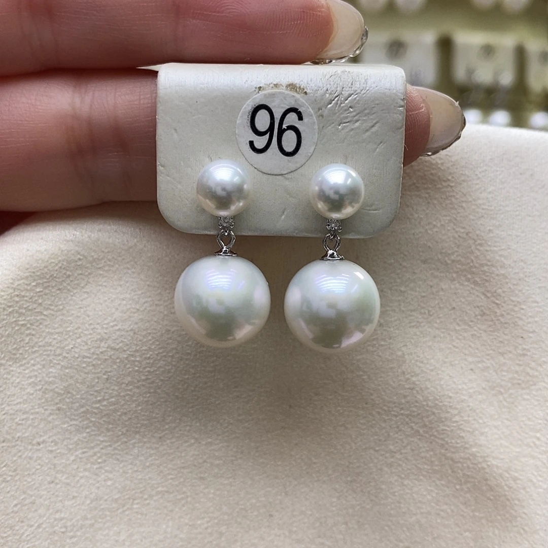 银S925镶嵌耳饰淡水珍珠