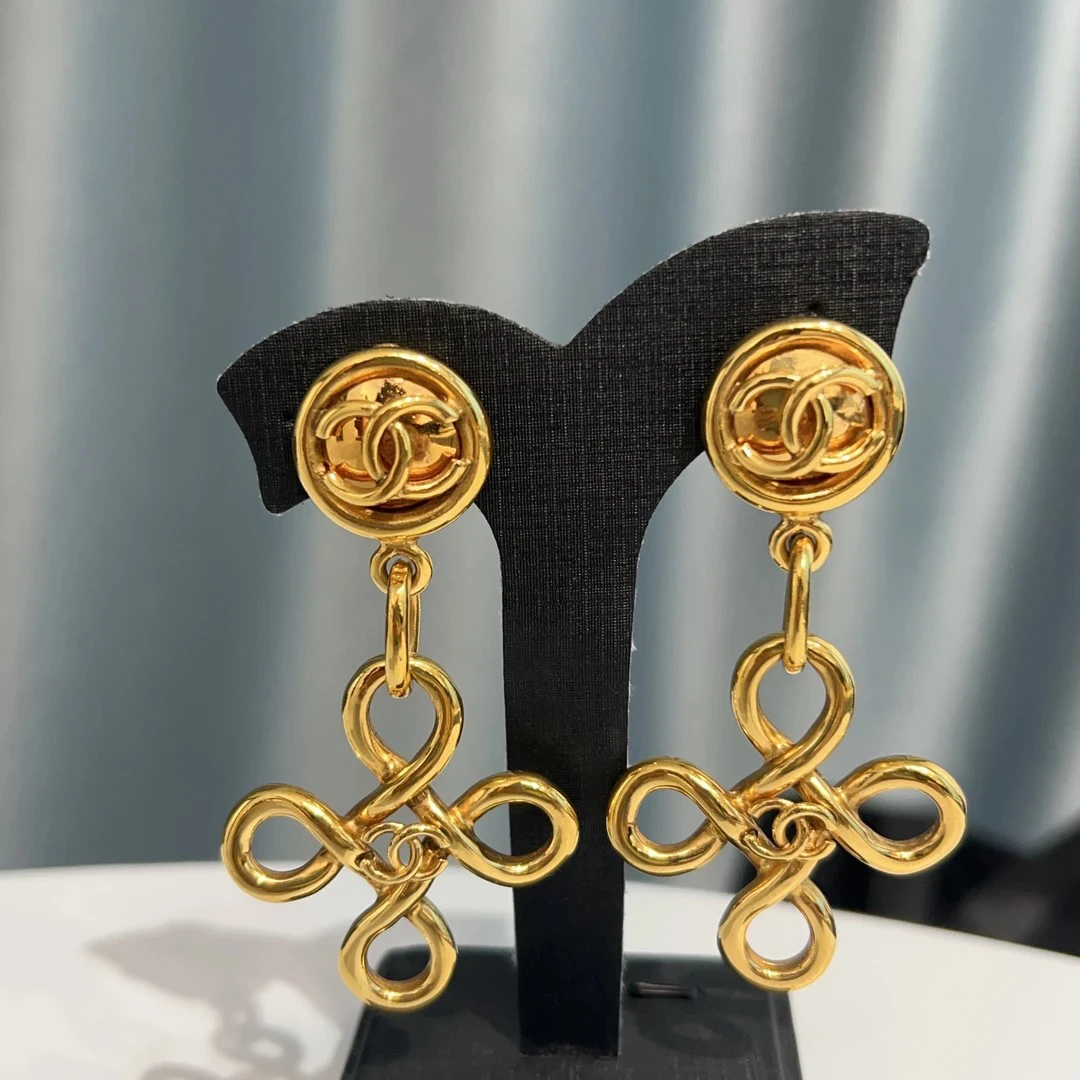 95新 Chanel/香奈儿 Chanel vintage香奈儿中古中国结耳夹