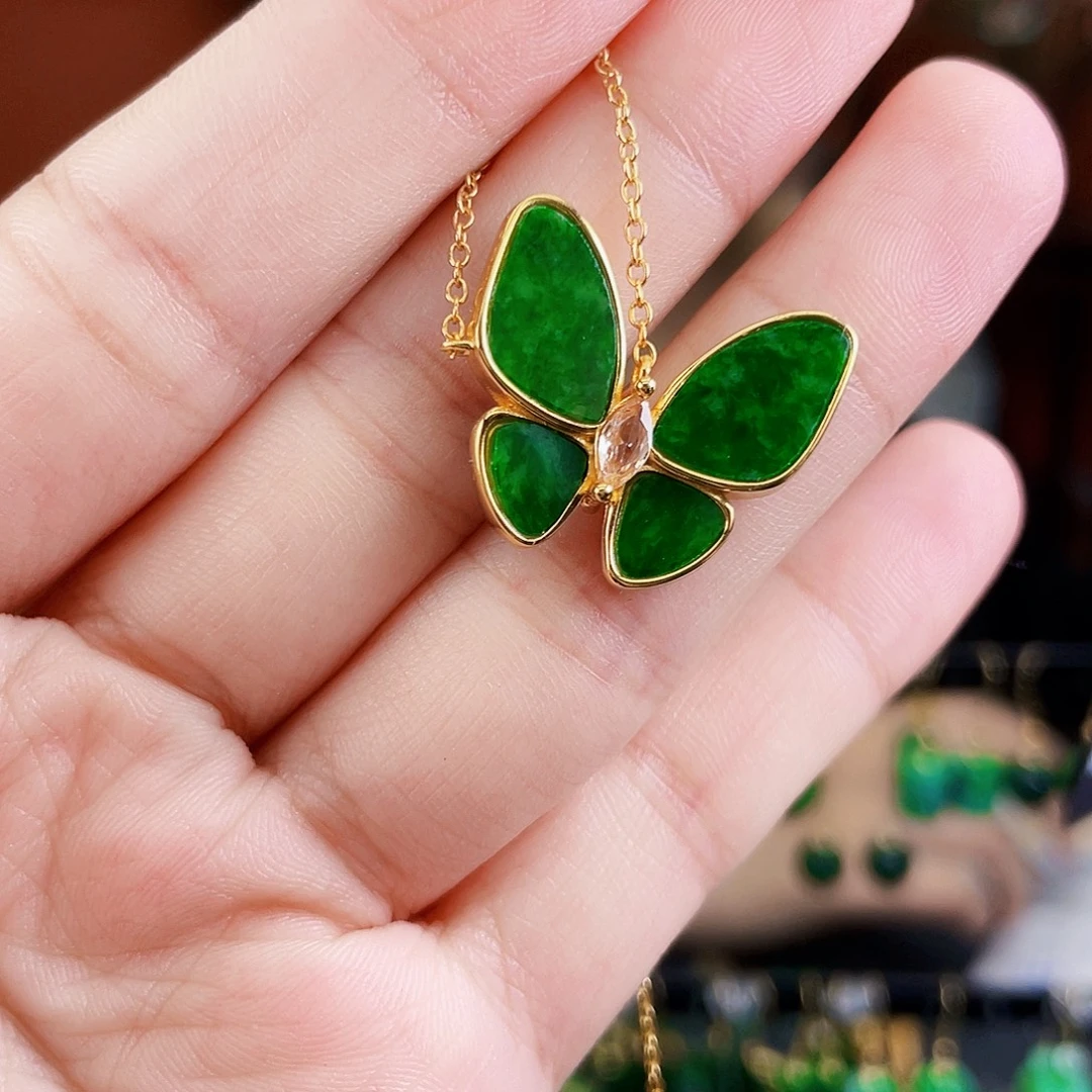 翡翠银S925镶嵌耳饰