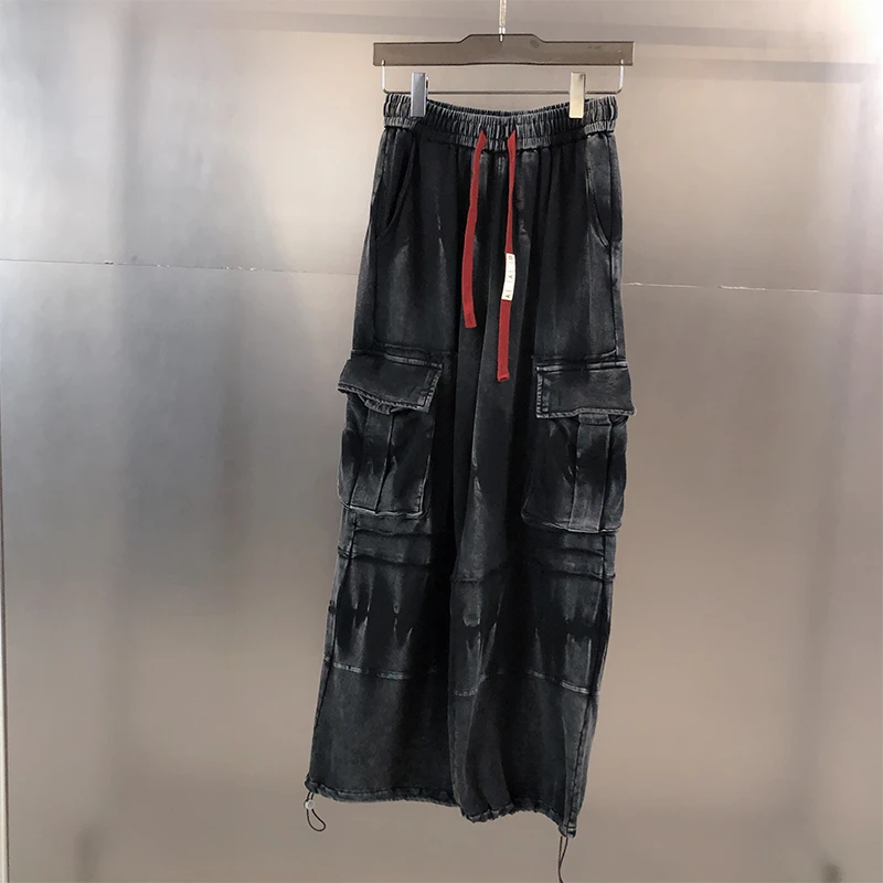 潮流休闲裤女宽松2025新款爆款重工工装裤中腰欧货高级潮牌阔腿裤