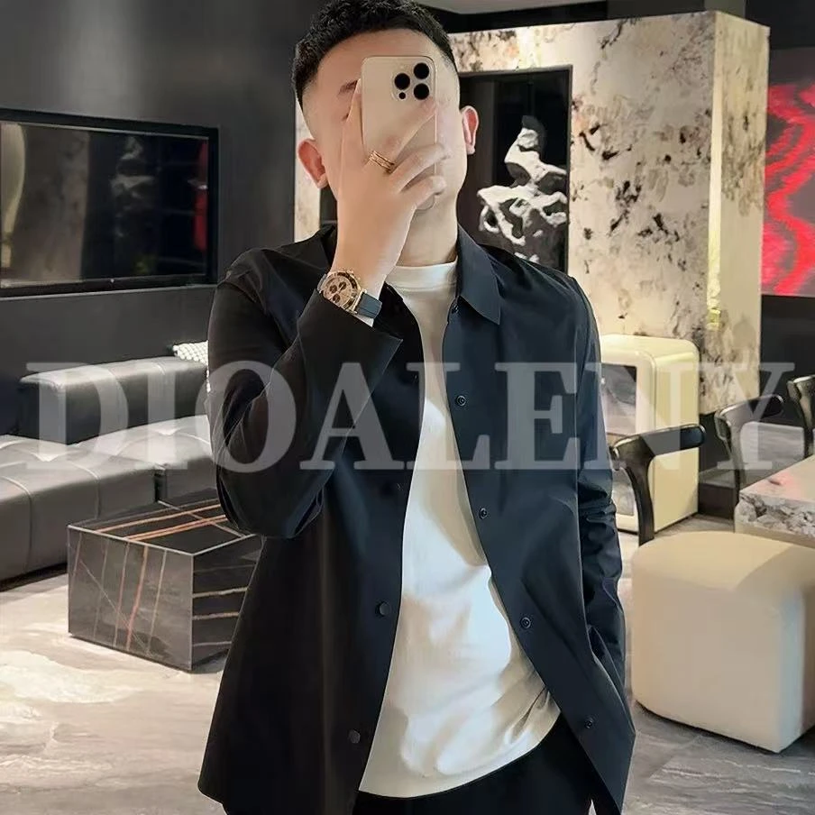 【帅老板】23011春季轻奢男士户外翻领衬衫