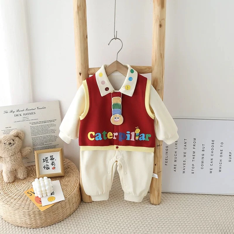 可爱毛毛虫领带多巴胺真两件套装