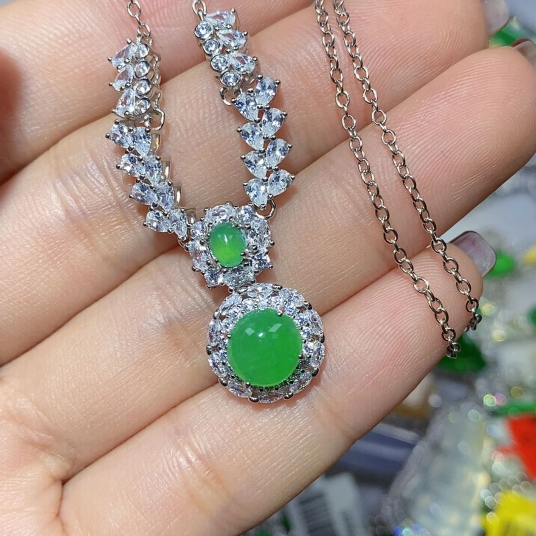 【闪购商品】翡翠颈饰银S925镶嵌露*吊坠