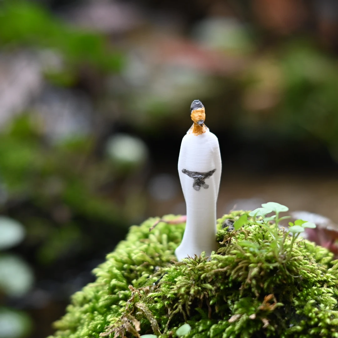 假山鱼缸手工创意摆设李白人物模型家用书房盆景茶道手绘雕刻