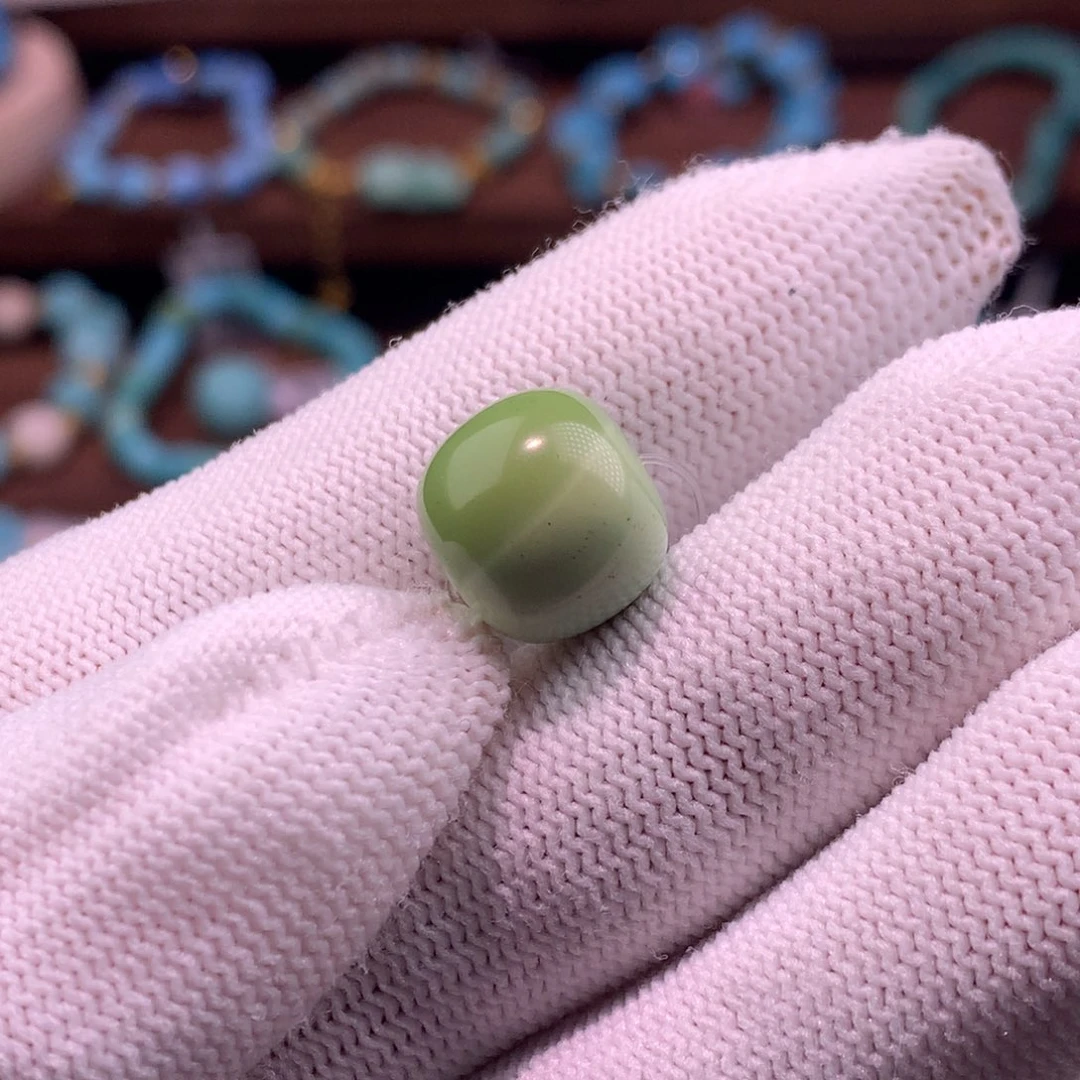 绿松石珠宝奇石未镶嵌水波纹老型珠