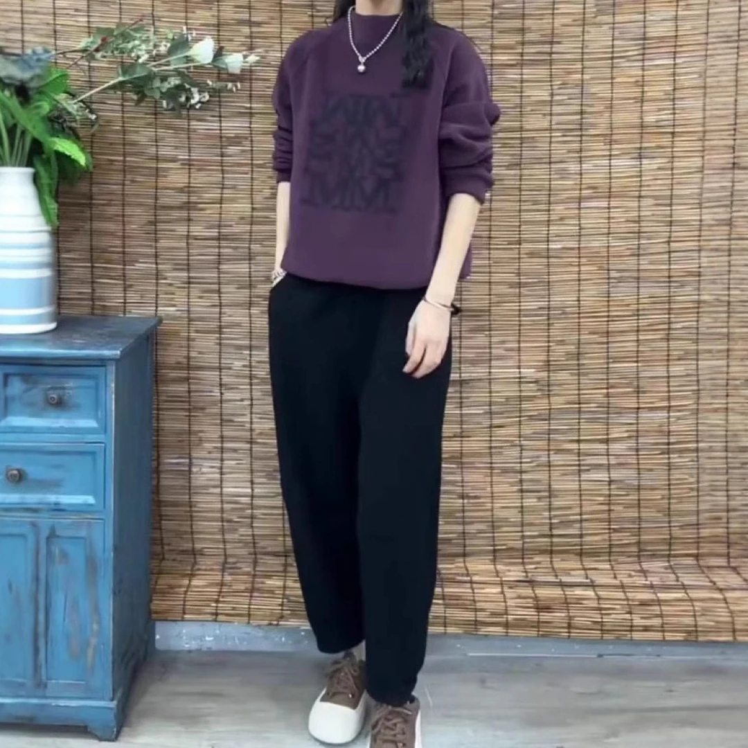 新款洋气宽松长袖卫衣休闲哈伦裤女装潮秋冬