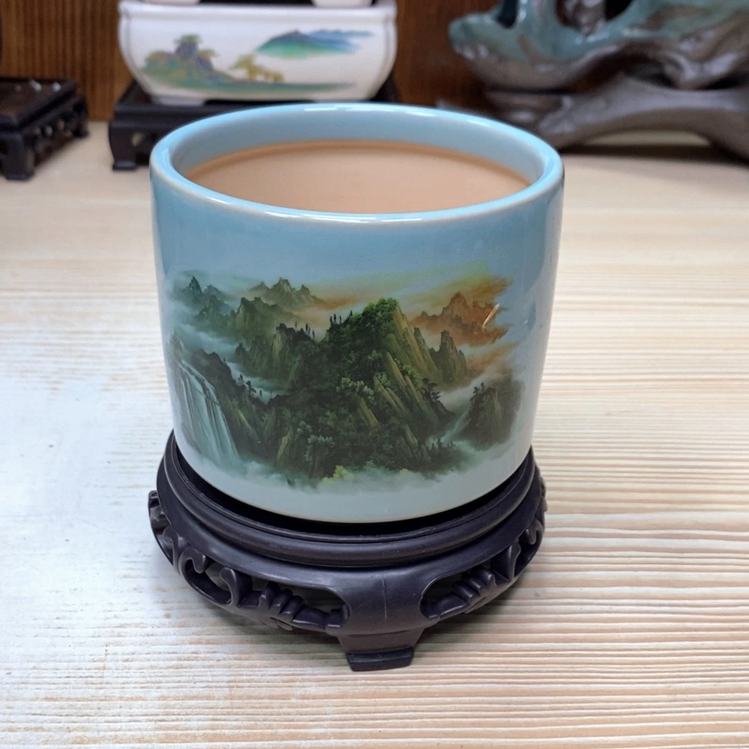 紫砂花盆陶瓷艺术花盆陶瓷