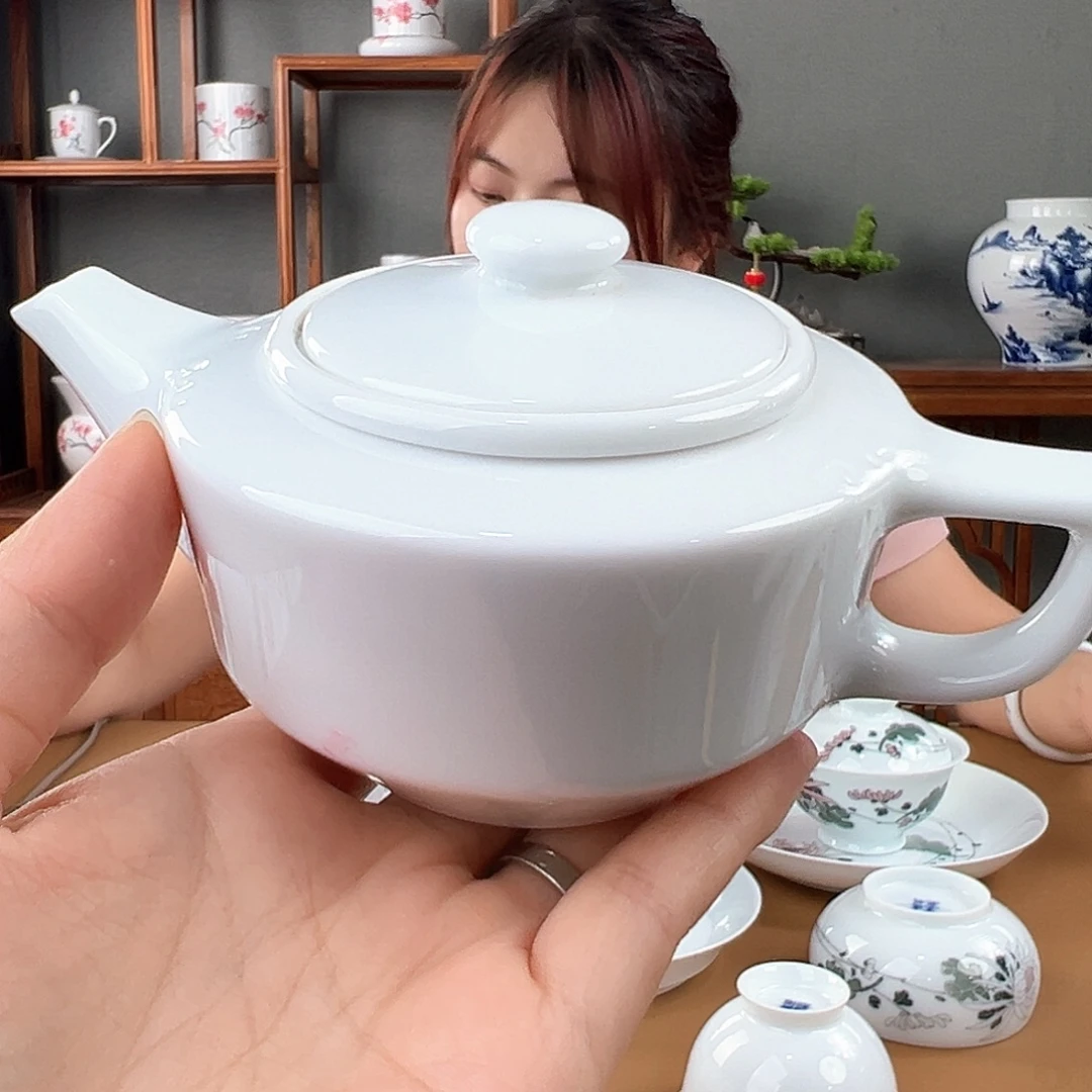 素胎手把壶带茶漏,瑕疵