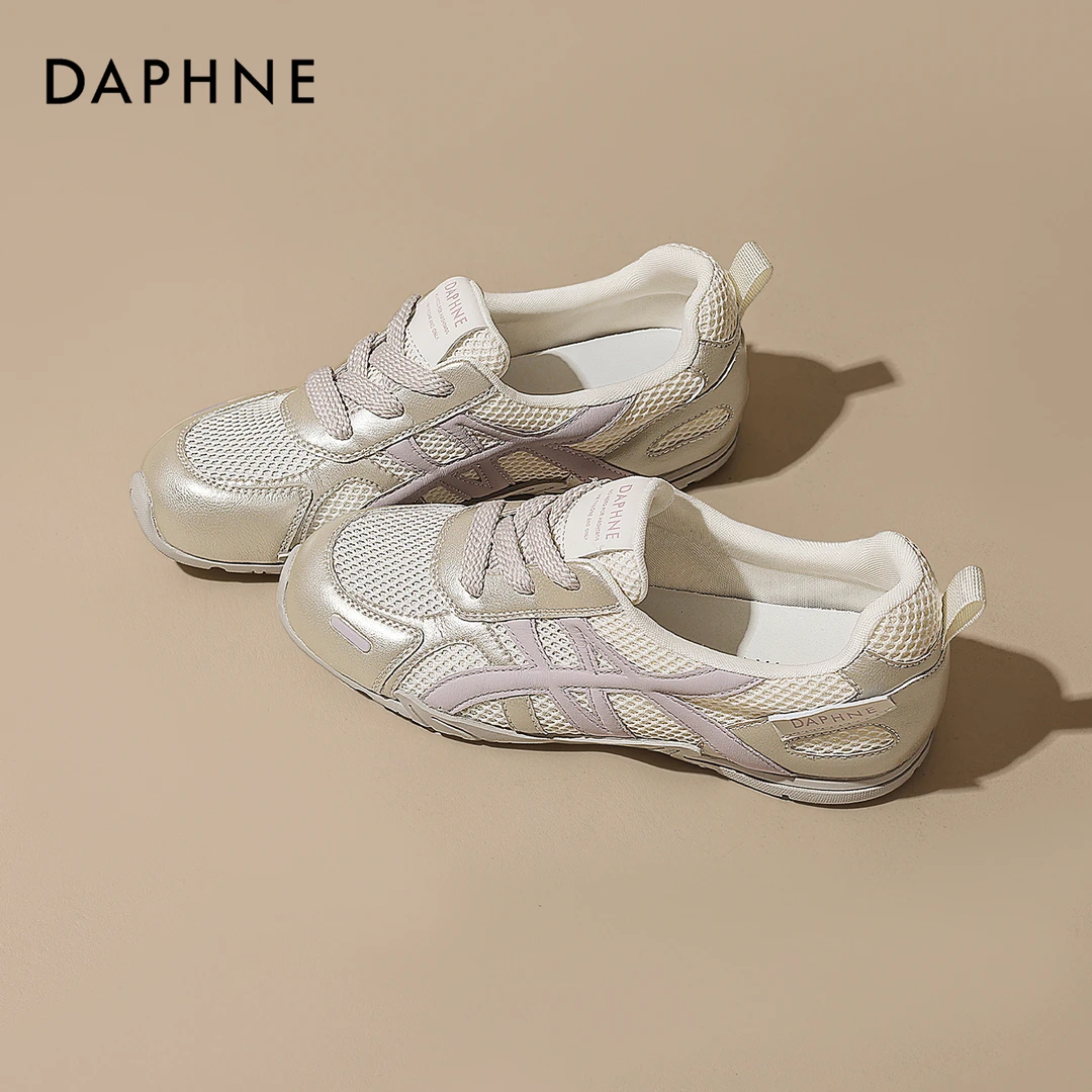 达芙妮内增高透气网鞋女款2025新款网面运动鞋软底德训鞋休闲鞋子