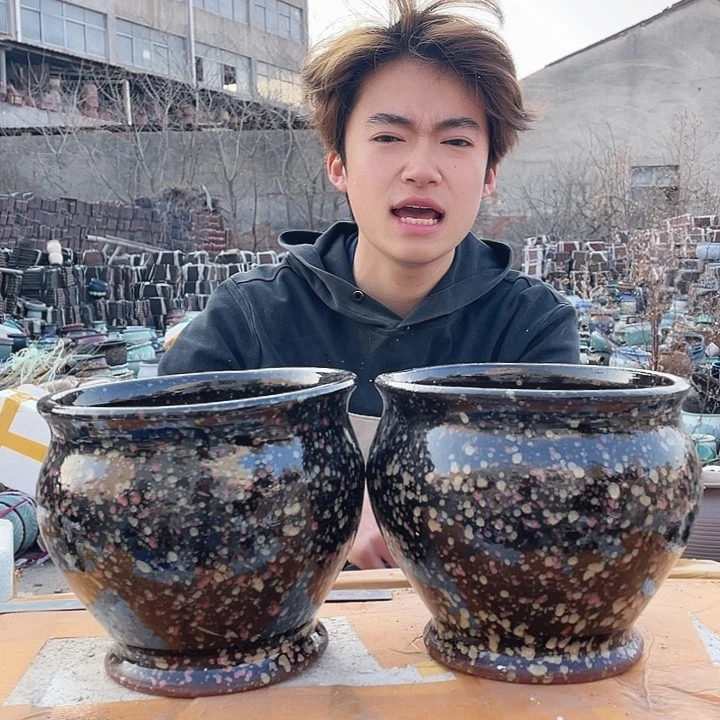 无铅玻璃宜兴紫砂花盆