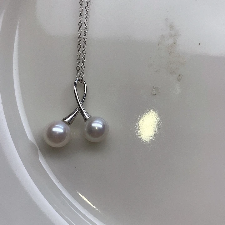 银S925镶嵌淡水珍珠吊坠
