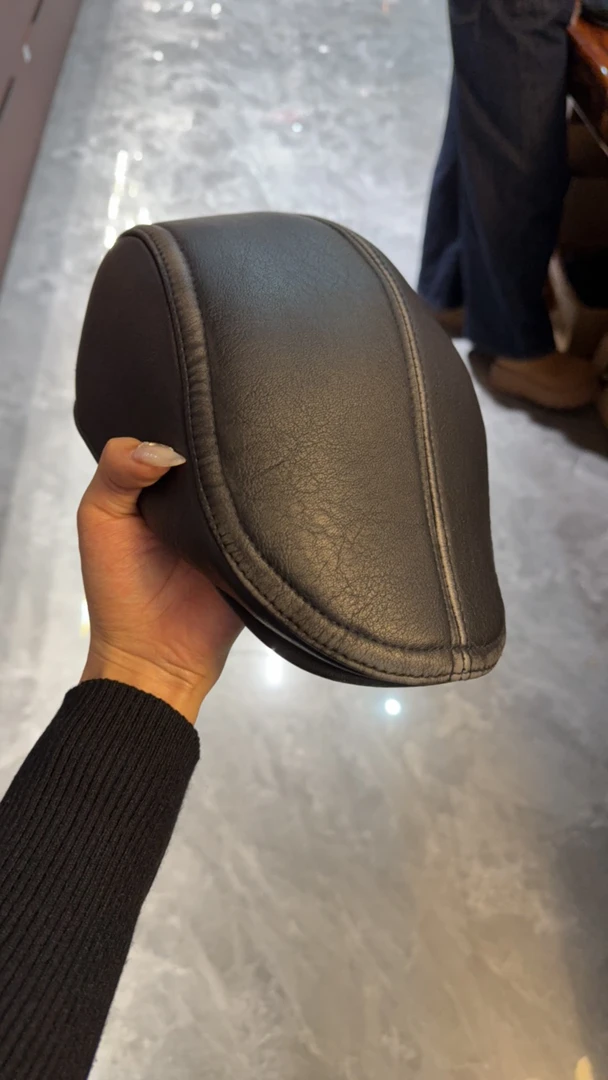 皮面前进帽可擦皮休闲复古