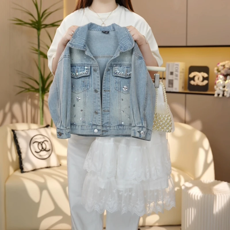 【糖宝魔豆】女童牛仔外套春秋款2025新款洋气秋装女孩时尚百搭上衣