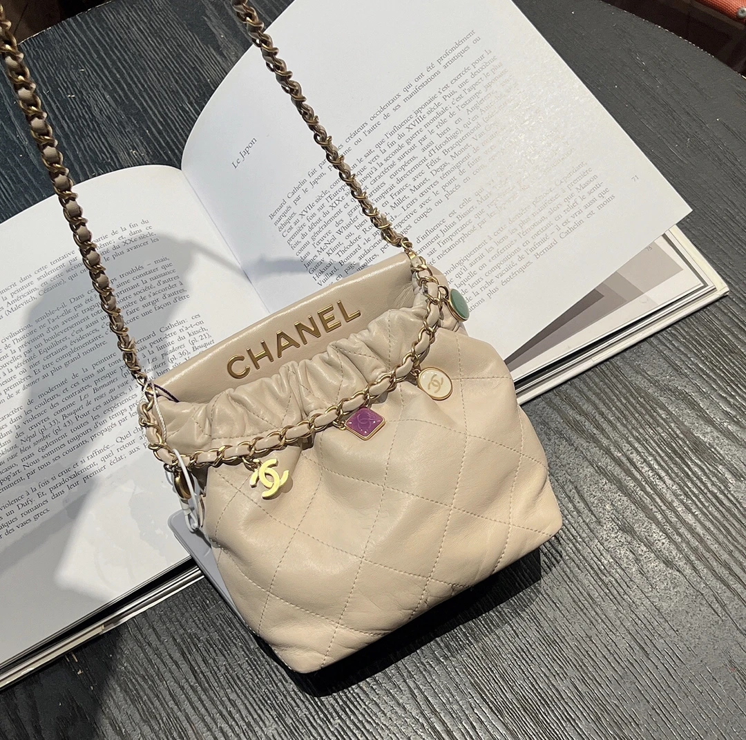 95新 Chanel/香奈儿 舍得 chanel宝石链条米色福袋