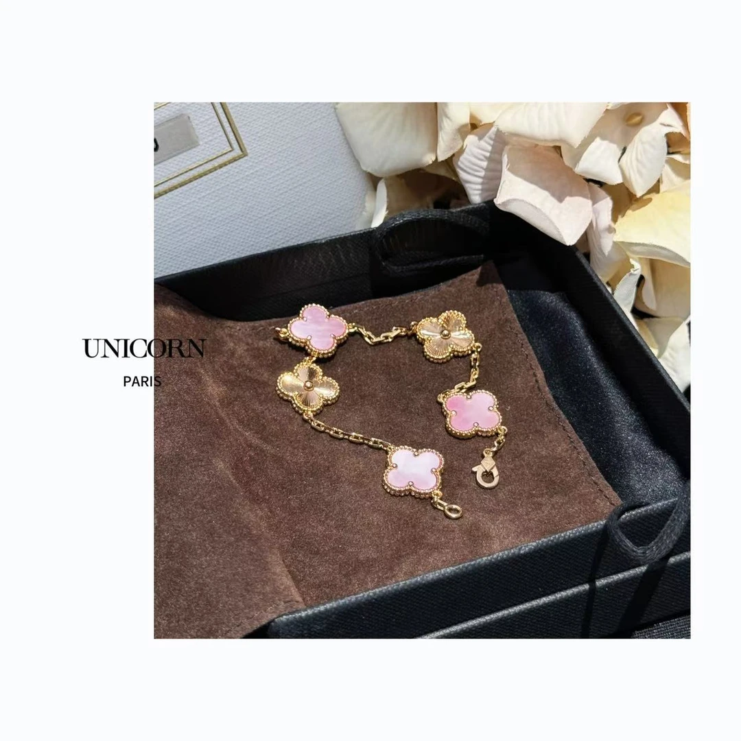 铜合金贝壳手链 镀K金【花园系列】时尚粉色手链 SS0089-9