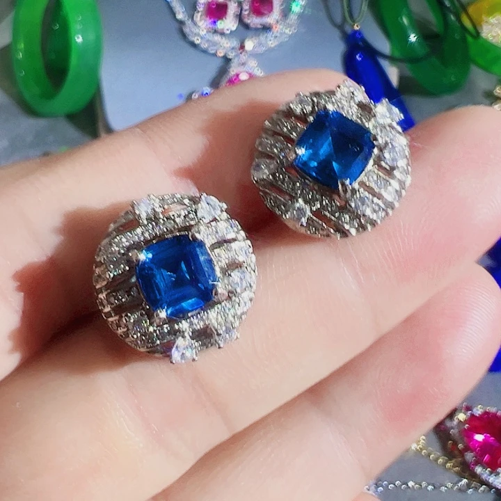 钨金红色蓝色满钻镶嵌