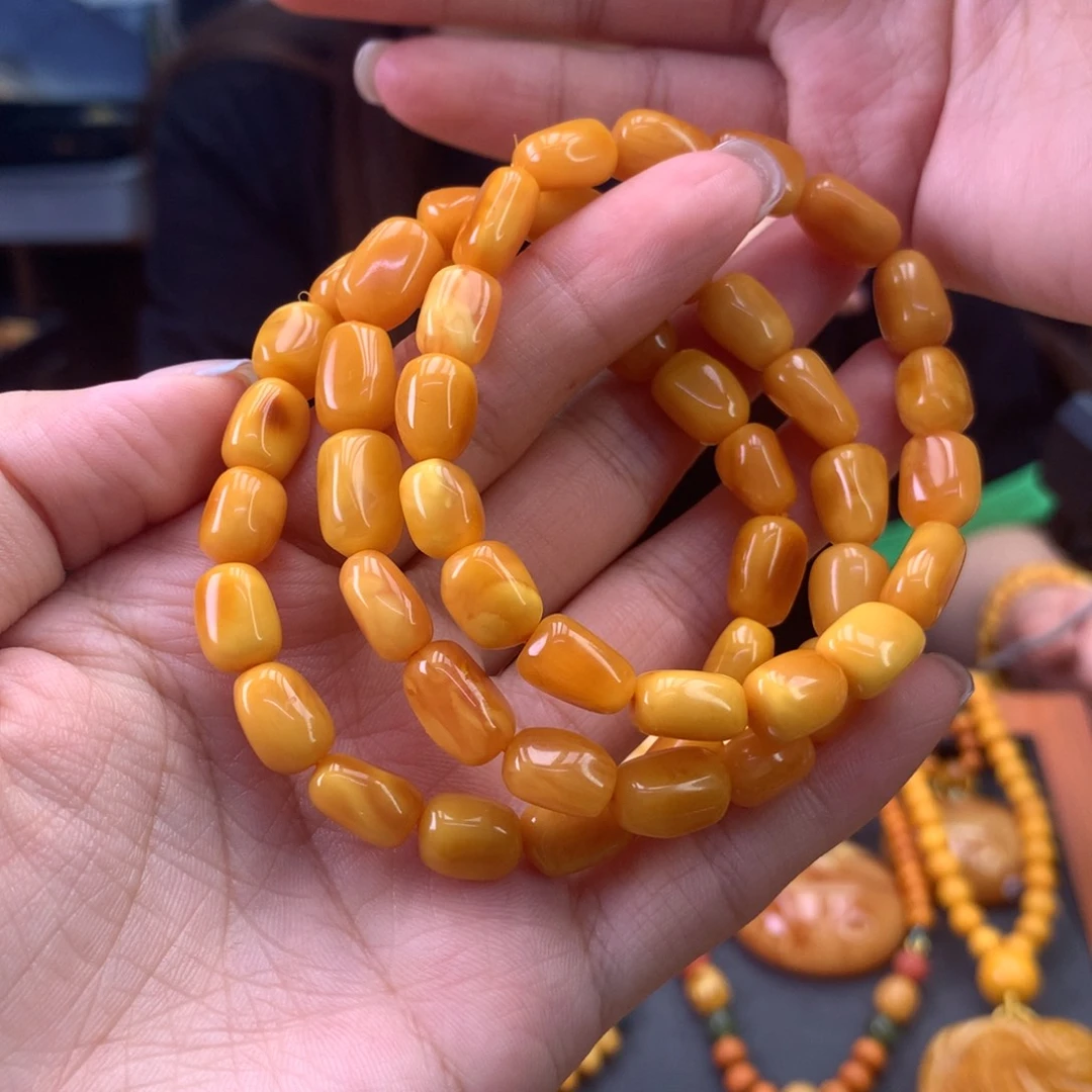 未镶嵌蜜蜡手串多样性发一