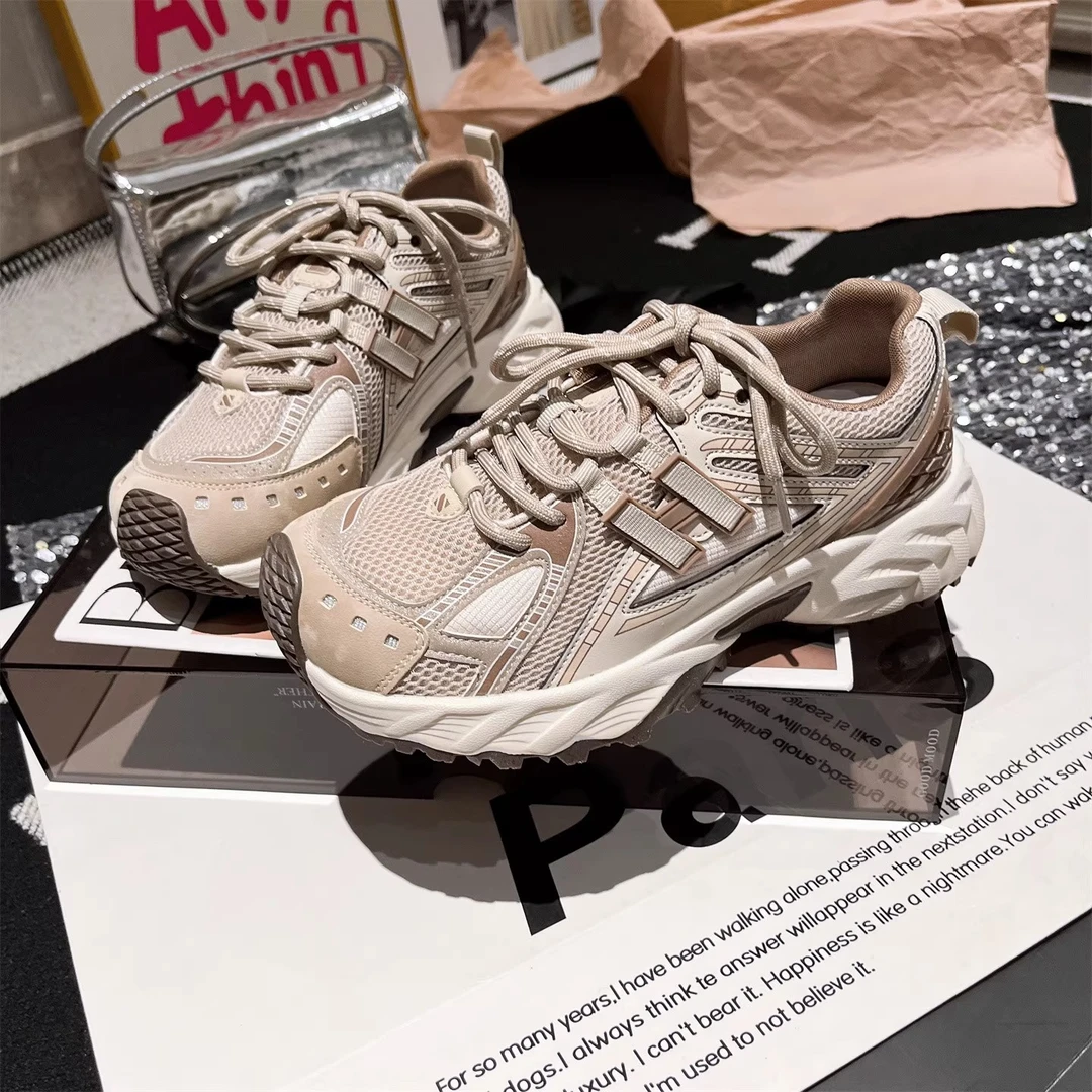 老爹鞋女鞋2025新款厚底松糕网面透气休闲运动鞋显脚小显瘦跑步鞋