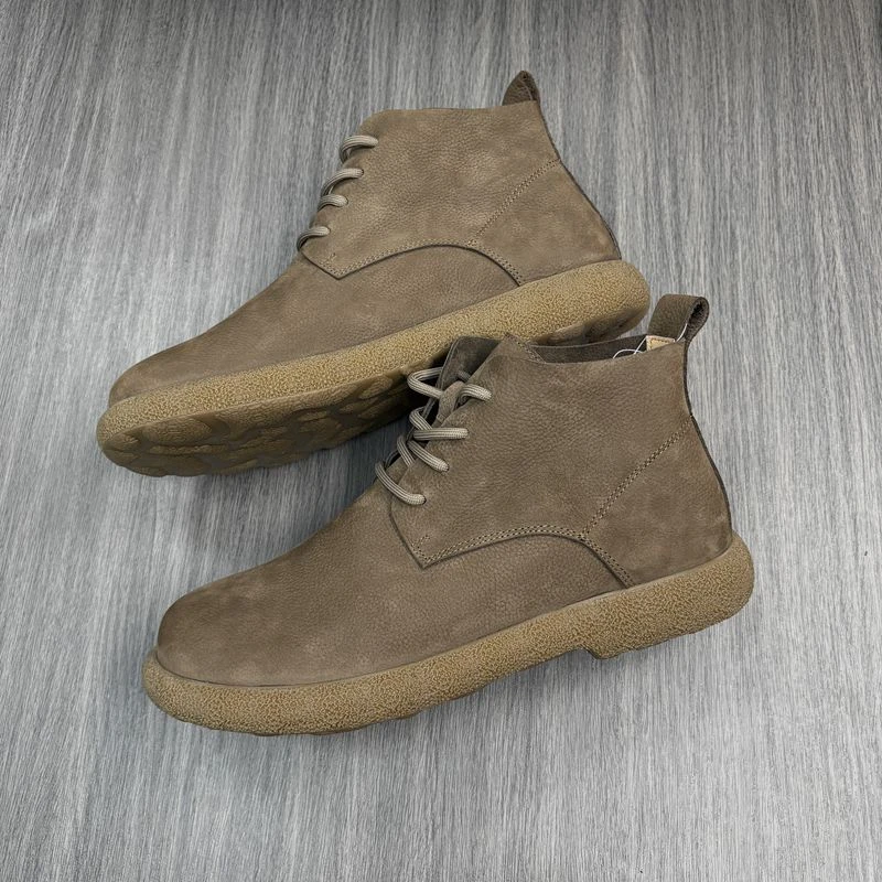 新款男士真皮马丁靴男款复古系带高帮休闲英伦风软皮软底短靴单鞋