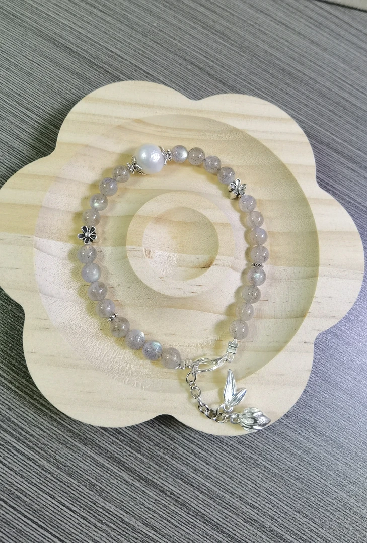 合金手链 佳品时尚百搭轻奢气质灰色月光手链手串