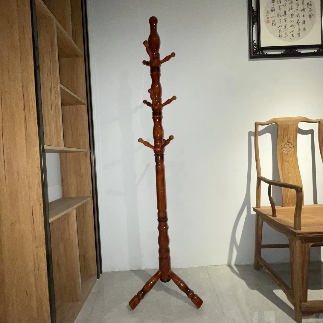 实木衣架落地衣帽架客厅卧室家用挂衣架加粗挂衣架立式室内挂包架