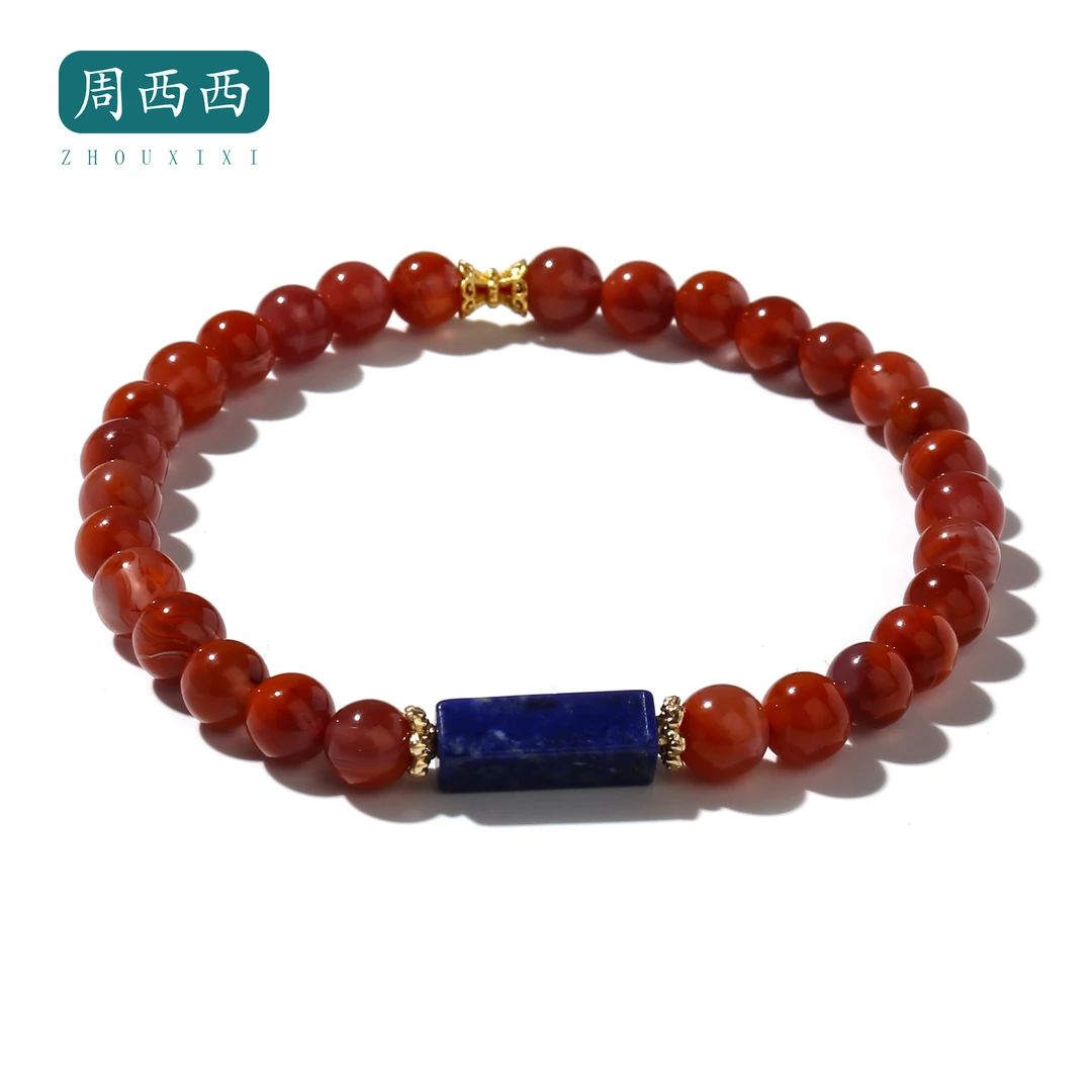 周西西精美珠宝南红青金石桶珠5.5mm经典百搭多样性发货17428