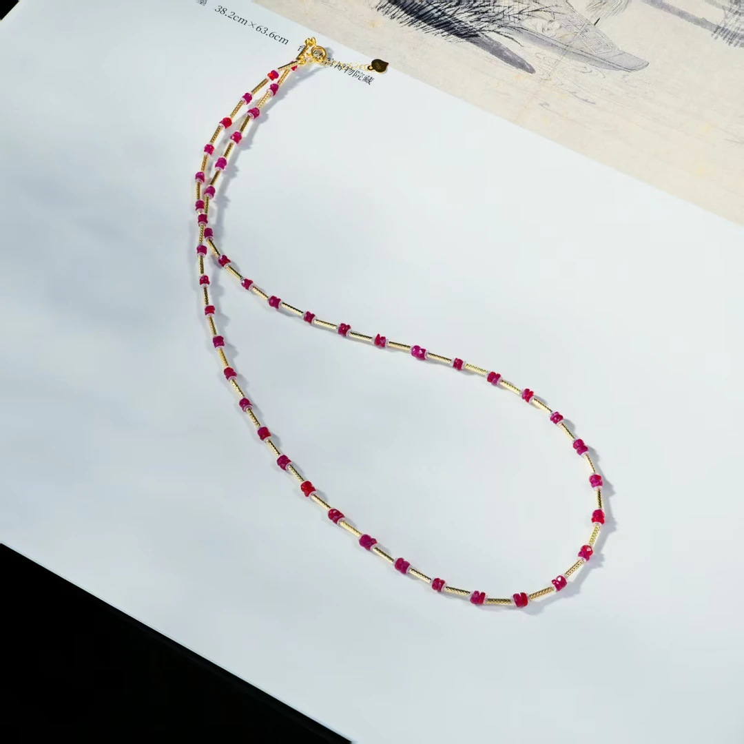 【玺悦】花奢珠宝 红宝石18k金时尚项链（多样性发货）