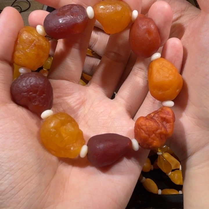 琥珀未镶嵌手链蜜蜡海漂手串