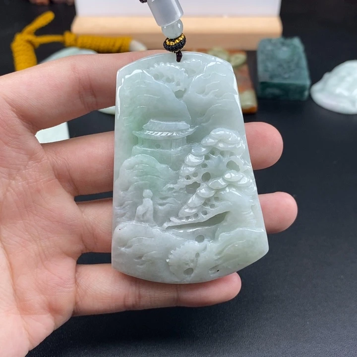 翡翠未镶嵌颈饰天然保真a货翡翠