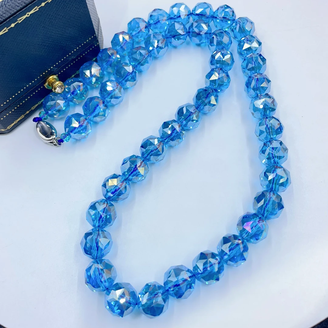 4576  蓝色珠珠项链多样性发货