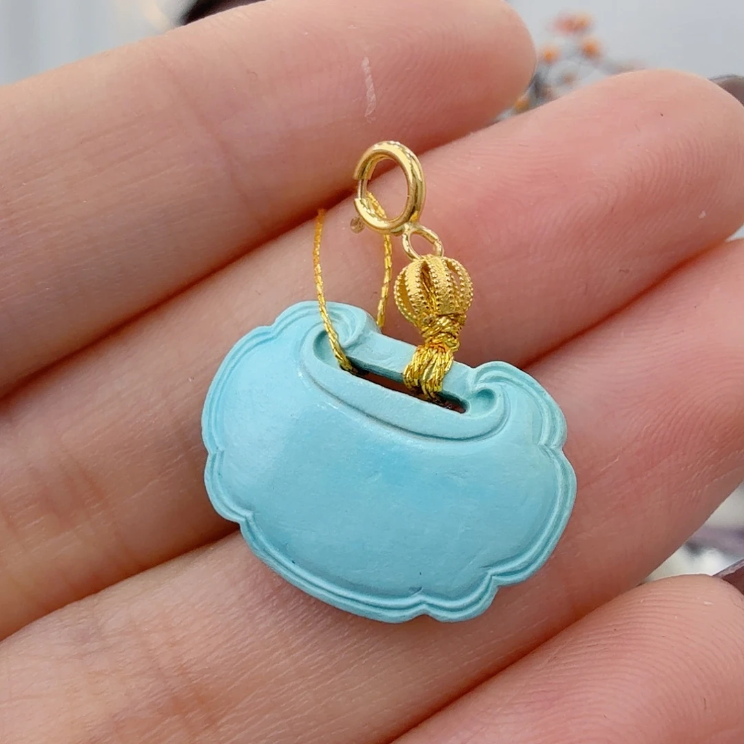 绿松石18K金镶嵌珠宝奇石