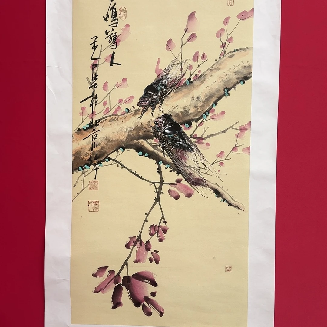 5***哥国画柳平双蝉定制3.6米✖️80厘米