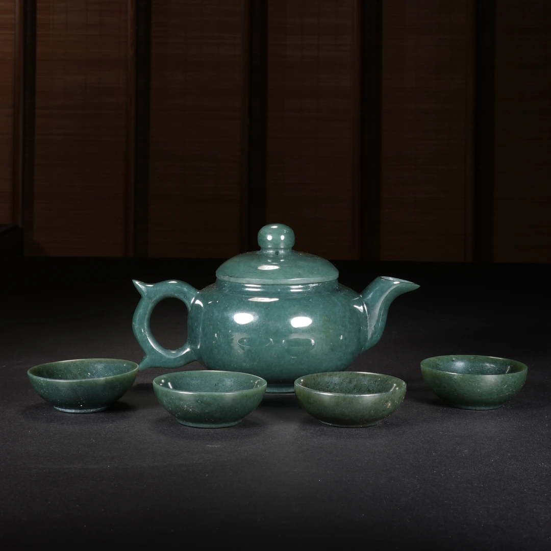 【程田文物】碧玉-玉茶具一套-250906F-12