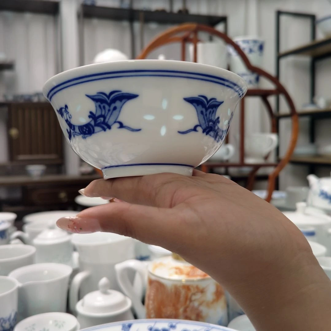 瓷孔雀5寸饭碗四只装